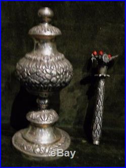 Fine Early North African Ottoman Era Solid Silver Rose Water Sprinkler Sgnd 1770
