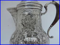 Finest Signed Antique Persian Islamic Isfahan Solid Silver Creamer Jug 339 Grams