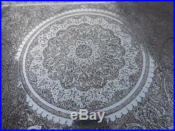 FINEST SIGNED ANTIQUE PERSIAN ISLAMIC ISFAHAN SOLID SILVER TRAY 752 gr 26.5 OZ