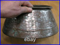 Fantastic Antique Middle Eastern Hand Hammered Tinned Copper Dig Cooking Pot