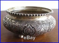 Fine Antique Persian Safavid Isfahan Sterling Silver Footed Bowl 150g