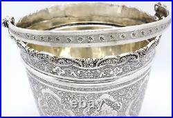 Fine Quality Antique Middle Eastern Islamic Solid Silver Handled Bucket Marked