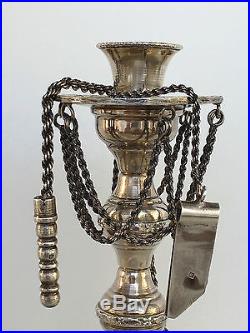 Finely Engraved Heavy Islamic Egyptian Solid Silver Shisha Hookah 900 Mark 408g
