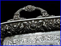 Finest Antique 19th C Persian Style Middle Eastern Islamic Solid Silver Dish