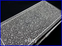 Finest Antique Persian Islamic Hand Chased Solid Silver Hallmarked Box 448g