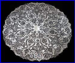 Finest Ever Antique Persian Islamic Solid Silver Hallmarked Tray by MARTIN 669g