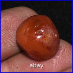 Genuine Ancient Round Middle Eastern Carnelian Stone Bead in Perfect Condition