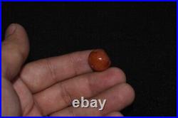 Genuine Ancient Round Middle Eastern Carnelian Stone Bead in Perfect Condition