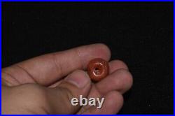 Genuine Ancient Round Middle Eastern Carnelian Stone Bead in Perfect Condition