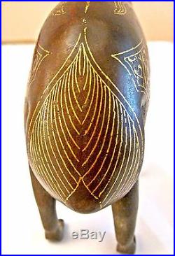 Gold Islamic Antique Persian Qajar All Iron Deer Decoration Figure No Shamshir