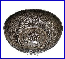 Good Antique Ottoman Silver Hammam Bowl, Repousse, Omphalos, Early-mid 19th C