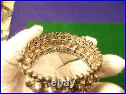 Gorgeous Old Vtg Antique Pair Of Sterling Silver Middle Eastern Tribal Bangles