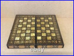 Great Looking Old Antique Syrian Microtile Games Box Chess Draughts Backgammon