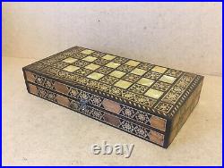 Great Looking Old Antique Syrian Microtile Games Box Chess Draughts Backgammon