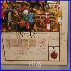 Hand Painted TURKISH OTTOMAN Istanbul Stamps Script Painting Art Framed Paper