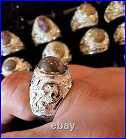 Hand made empowered rings from hand selected gobi agate extreemly rare