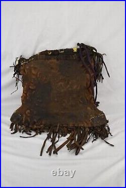 Handcrafted Antique Bedouin Middle Eastern Leather Goods Carrier