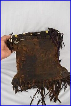 Handcrafted Antique Bedouin Middle Eastern Leather Goods Carrier