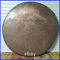 Handmade Antique Ottoman Period Islamic Engraved Copper TRAY HUGE 96cm Tray