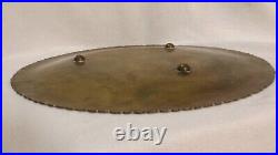 Heavy Brass 13-1/8 Persian Islamic Scalloped Geometric Art Platter Round Tray