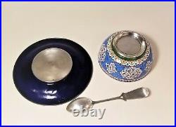 High Quality Enameled (Mina) Silver Bowl etc, 453 gr-Persian/Islamic/Russian