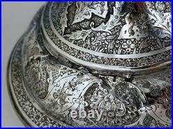 Huge 1.9KG Antique Persian Style Middle Eastern Islamic Solid Silver Vase
