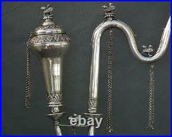 Huge 74 cm Antique Sterling Silver Islamic Indian Pipe Hookah Huqqa India