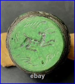 Huge Rare Antique Middle Eastern Or Persian Ring / Carved Pegasus Case