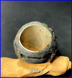 Huge Rare Antique Middle Eastern Or Persian Ring / Carved Pegasus Case