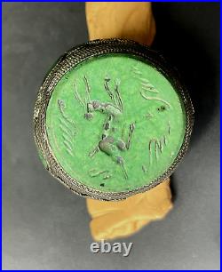 Huge Rare Antique Middle Eastern Or Persian Ring / Carved Pegasus Case