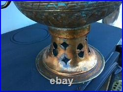 Huge Rare Ornate Antique Copper Rapousse Samovar Islamic Middle Eastern Kettle