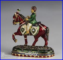 Indian Mughal 22k Karat Gold Figurine Desk Ornament Jaipur Enamel 1 Of 6
