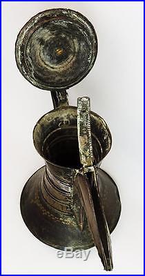 ISLAMIC ARABIC Antique TINNED COPPER COFFEE POT / DALLAH 11.2 INCHES