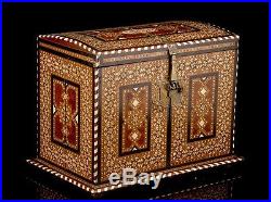Impressive Large Antique Arab Cabinet Chest or Jewelry Box. Made Circa 1900