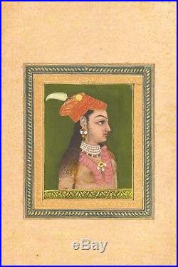 Indian Miniature Painting Nur Jahan, Mughal, 1740 Islamic Portrait