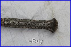 Indo-persian ottoman rajput martha sikh warrior silver damascened bhuj/axe pipe