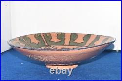 Intact Ancient Large Islamic Ceramic Glazed Pottery Bowl Circa 8th 9th Century