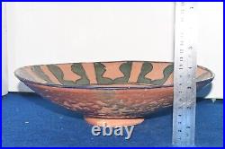 Intact Ancient Large Islamic Ceramic Glazed Pottery Bowl Circa 8th 9th Century