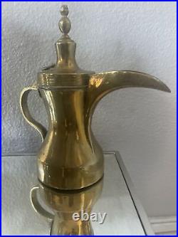 Islamic Antique Brass Dallah Middle Eastern Arabic Coffee Pot 10