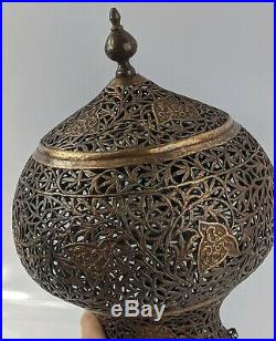 Islamic Antique Large Mosque Lamp Copper Openwork Superb Kashmir / Afghanistan