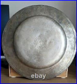 Islamic Antique Safavid Silver On Copper Tray /Large Dish Dated 1041 / 1632
