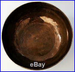Islamic Antique Tinned Copper Bowl 19th Century Arabic Inscriptions