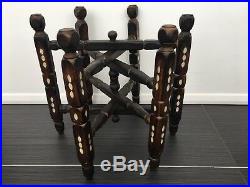 Islamic Brass Wire Inlay Tray Table Stand Cairoware Moorish MO Pearl Persian