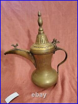 Islamic Dallah Antique Middle Eastern Arabic copper Bedouin Signed