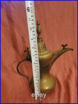 Islamic Dallah Antique Middle Eastern Arabic copper Bedouin Signed