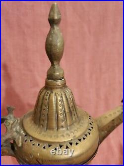 Islamic Dallah Antique Middle Eastern Arabic copper Bedouin Signed