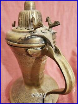 Islamic Dallah Antique Middle Eastern Arabic copper Bedouin Signed