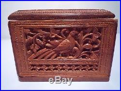 Islamic/ Middle Eastern, ANTIQUE ANGLO INDIAN CARVED SANDALWOOD BOX FROM MYSORE