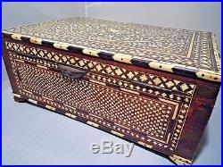 Islamic/ Middle Eastern, ANTIQUE ANGLO INDIAN SHISHAM INLAID BOX HOSHIARPUR 1880