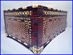 Islamic/ Middle Eastern, ANTIQUE ANGLO INDIAN SHISHAM INLAID BOX HOSHIARPUR 1880